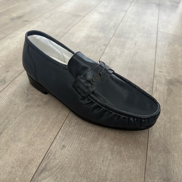 Deer Stags Men’s Leather Blue Loafers sz 12 Wide - Picture 9 of 14